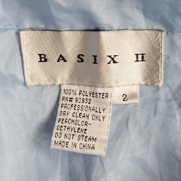 NWT BASIX II Pale Blue Taffeta Rosette Dress 2 - Picture 6 of 6